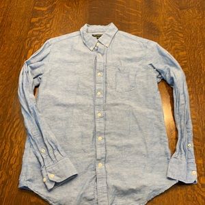 Banana Republic Medium Linen Slim Fit Blue Shirt